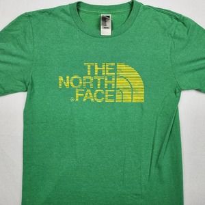 ✅ The North Face T Shirt Half Dome Size S Men's Double Sided Logo Green Retro